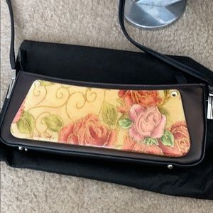 Debbie Brooks Rose Painted Art bag WITH dust bag